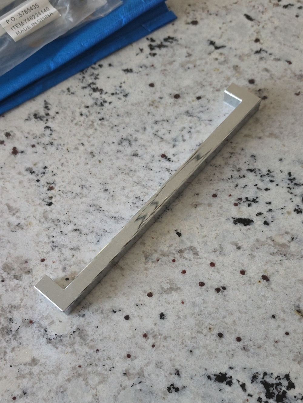 Polished Chrome Rectangular Cabinet Pull